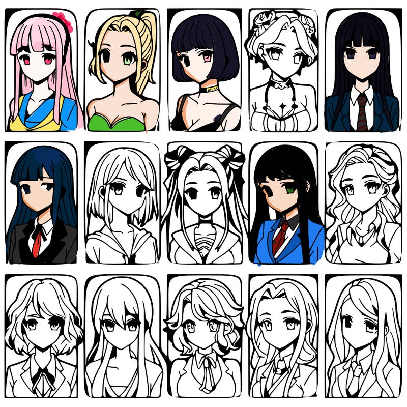 girls that look diffrent anime