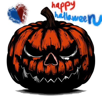 realistic scary halloween pumpkin