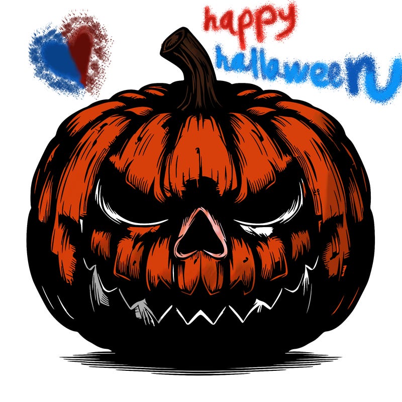 realistic scary halloween pumpkin