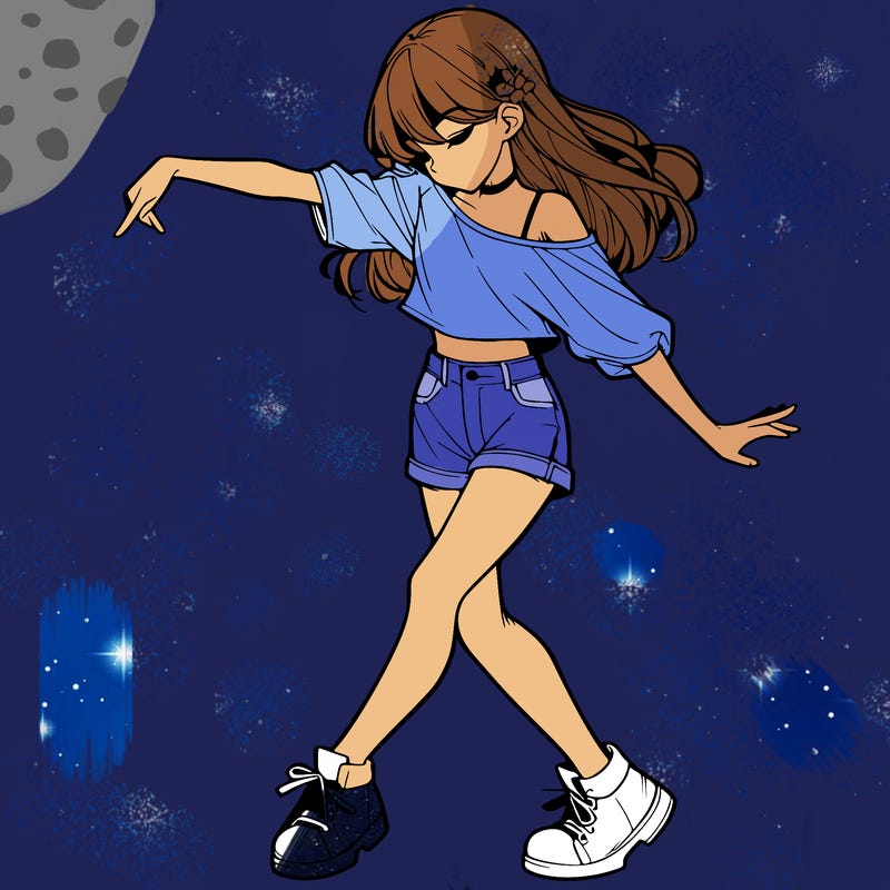 realistic girl danceing