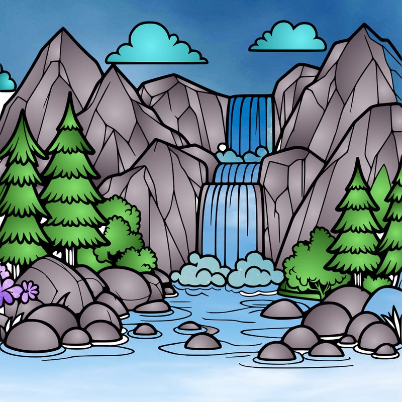 waterfall in mountain