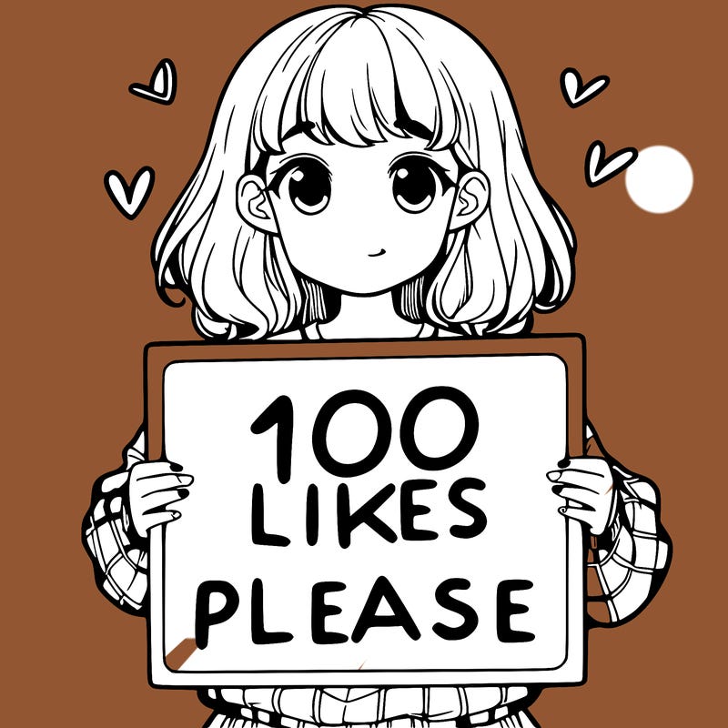 a girl holding a sign saying 100 likes please