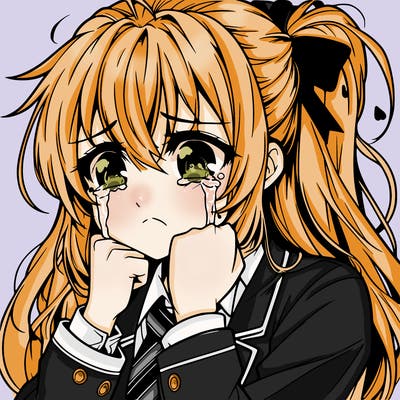anime girl crying