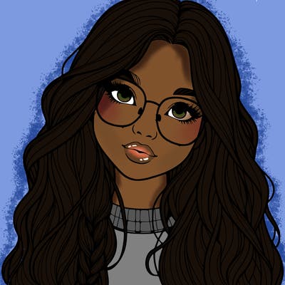 girl with long hair and freckles and glasses realistic