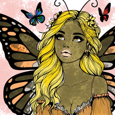 butterfly fairy realistic girl