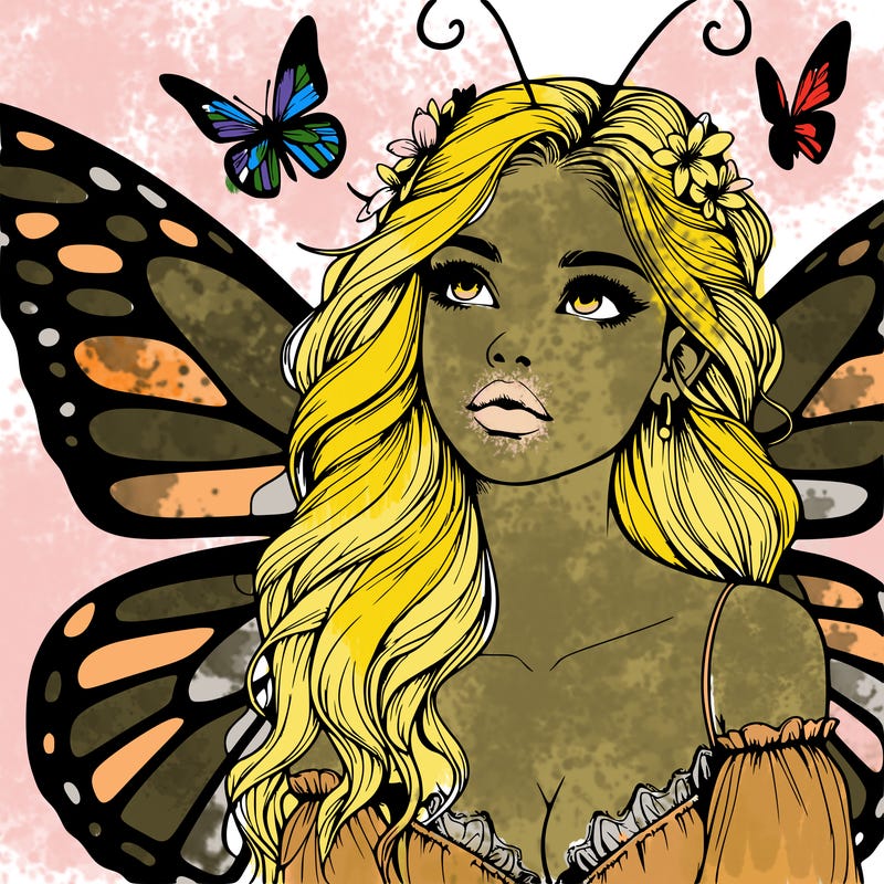 butterfly fairy realistic girl