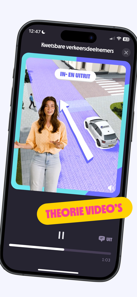 Interaktive Fahrtheorie-Videolektion in der On My Way App