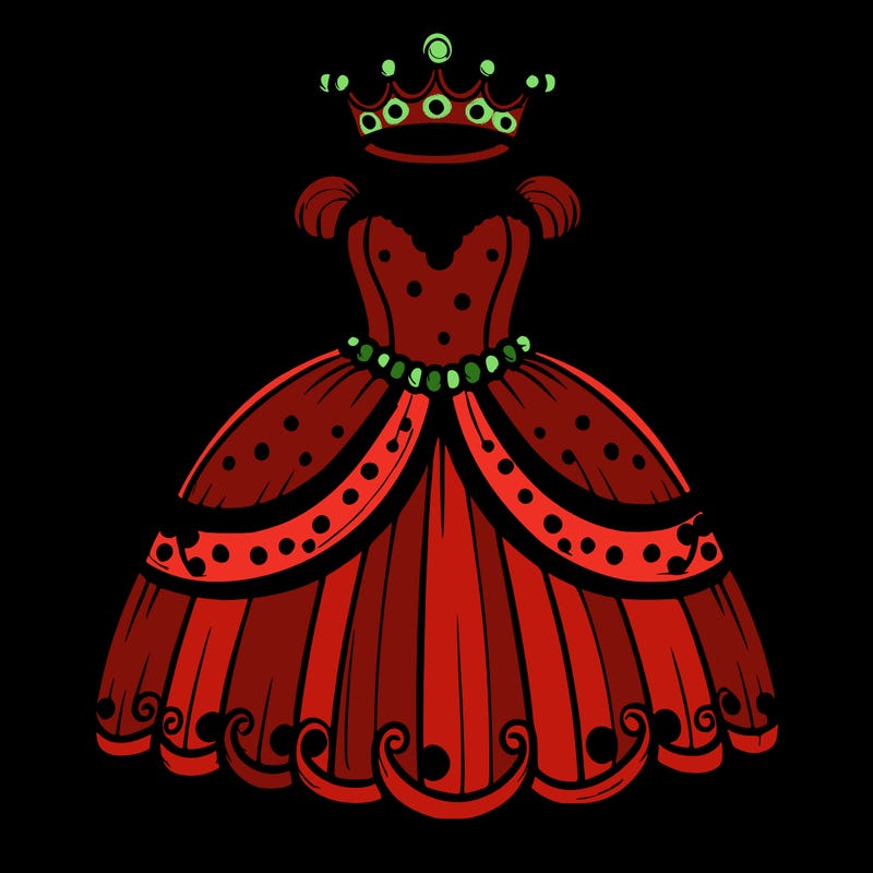 gown with tiara