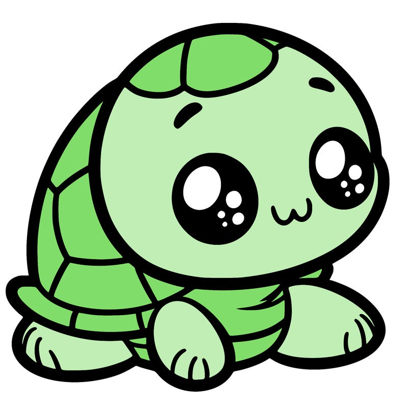 cute little animated turtle