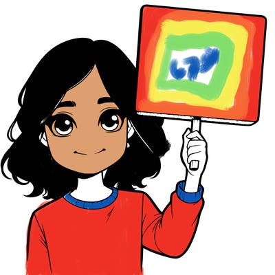 realistic girl holding up a sign