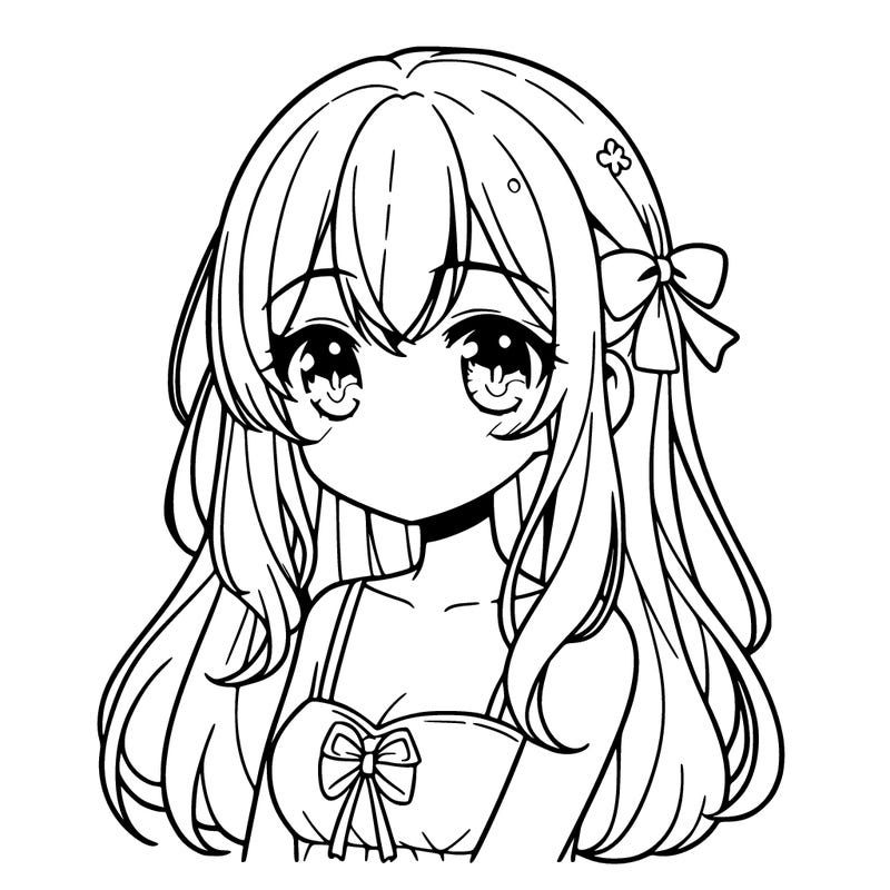 cute anime girl with long hair