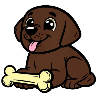 labrador with bone