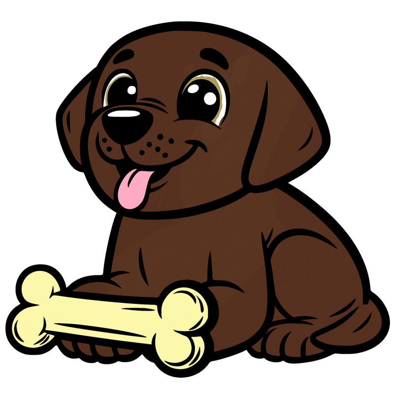 labrador with bone