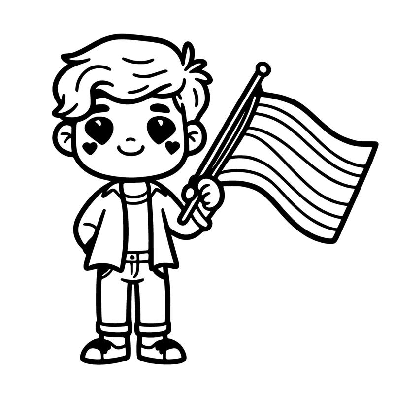 gay boy holding bisexual flag