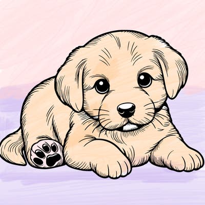 a cute realistic puppy