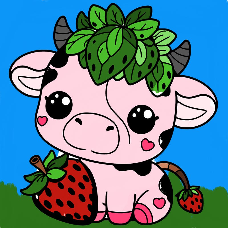 cute strawberry cow