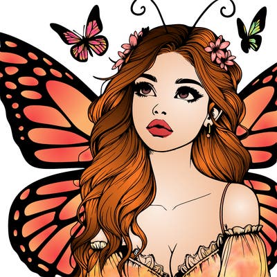 butterfly fairy realistic girl