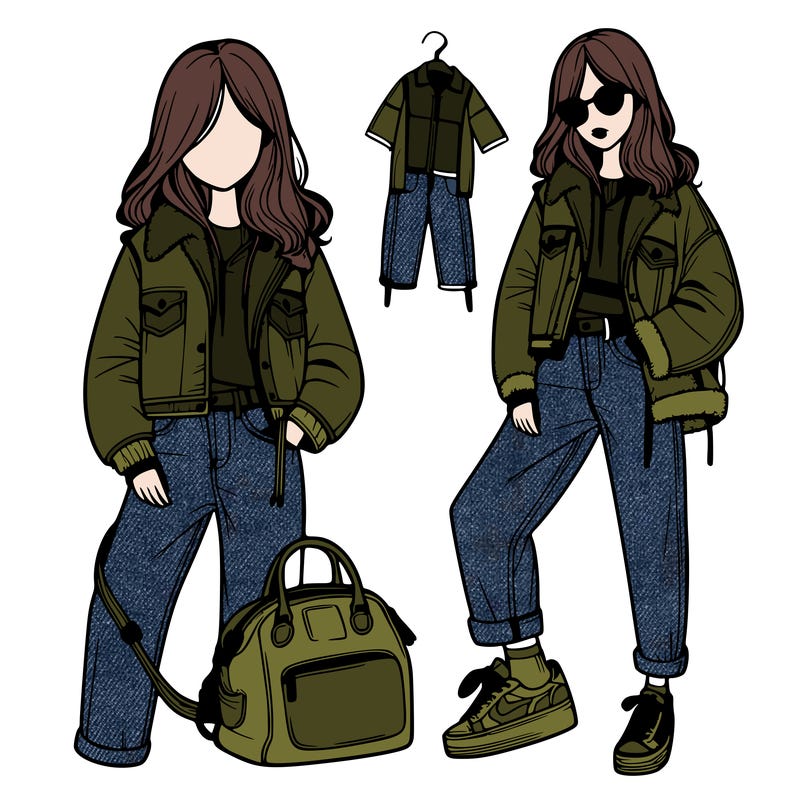 model, with cool clothes