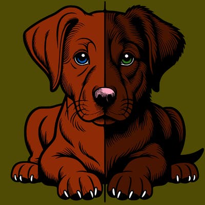 realistic dog split picture