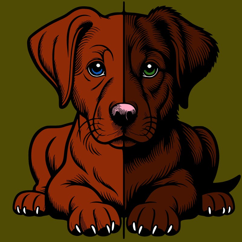 realistic dog split picture