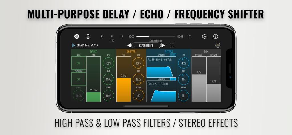 BLEASS Delay | Professional AUv3 Echo & Sound Design Plugin