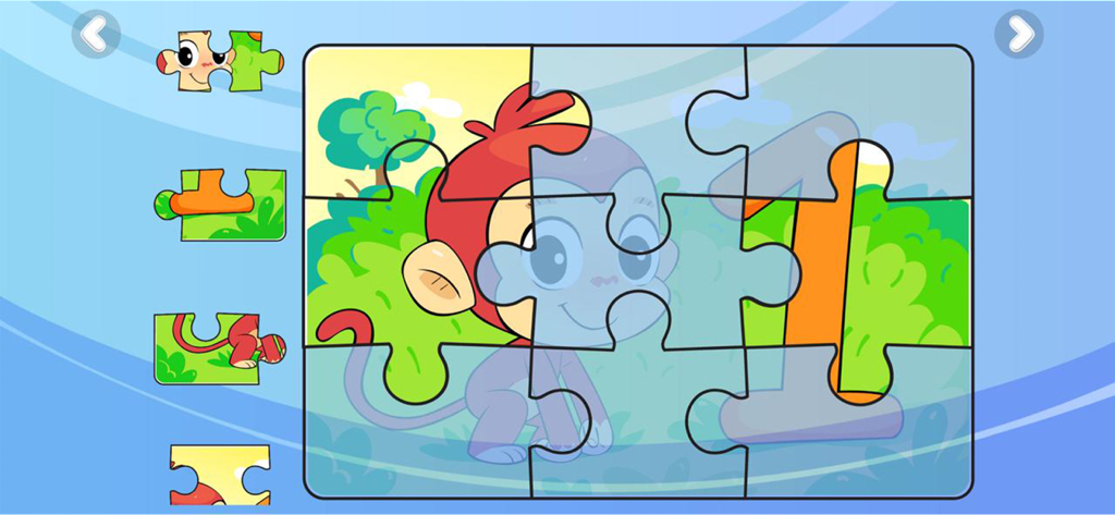 Apples & Bananas Kids App - Interactive monkey and number one puzzle game for toddlers in the Apples and Bananas app