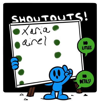 blank canvas that says above it shoutouts