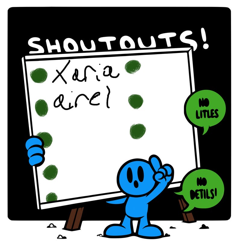 blank canvas that says above it shoutouts