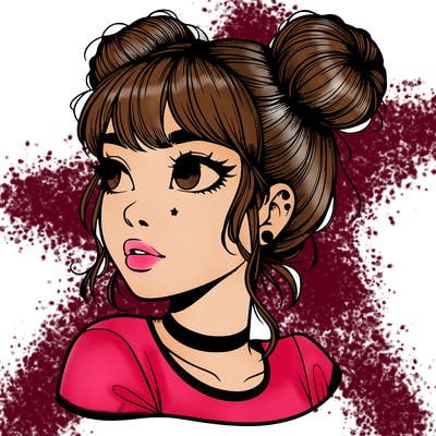 realistic girl with spacebuns