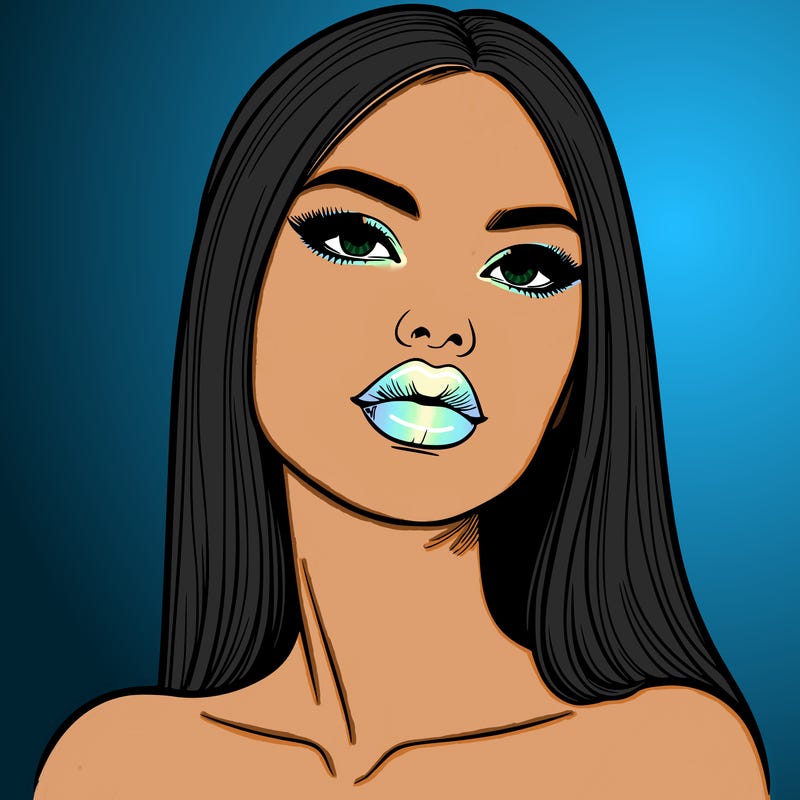 realistic woman with full lips