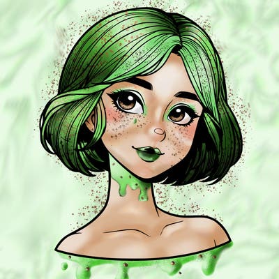 realistic girl with short hair