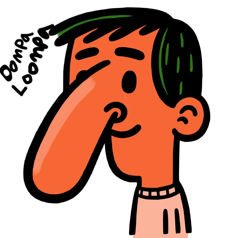 a person with big a big long nose