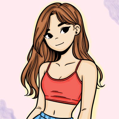 teen girl with crop top