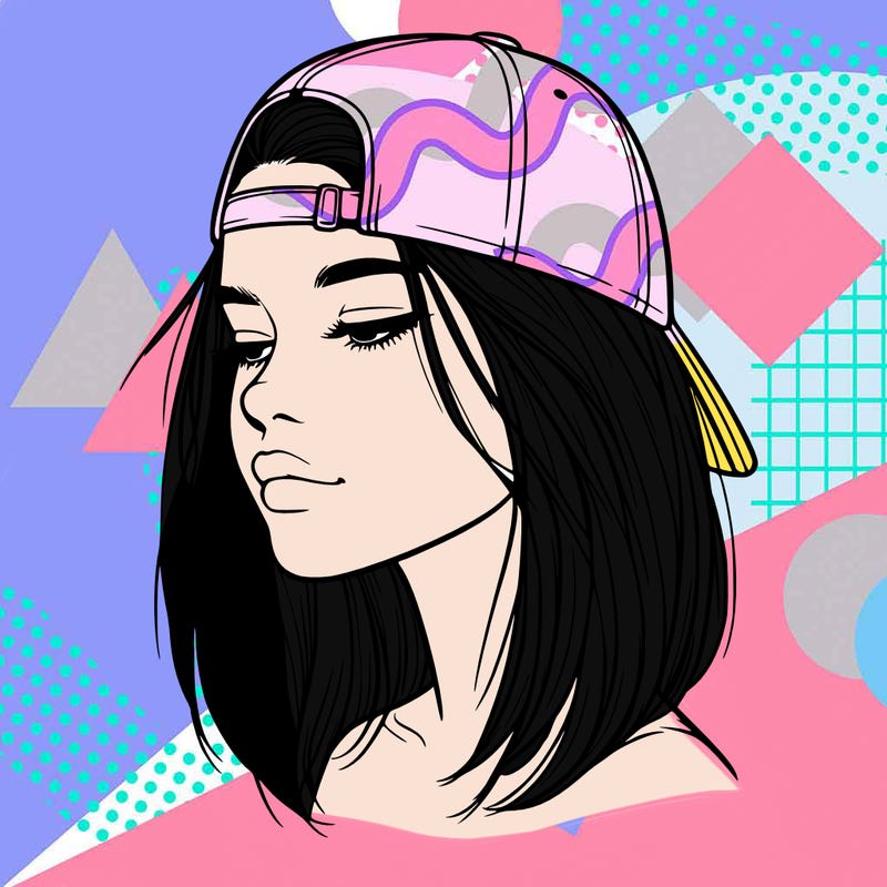 realistic  girl with a backwards hat