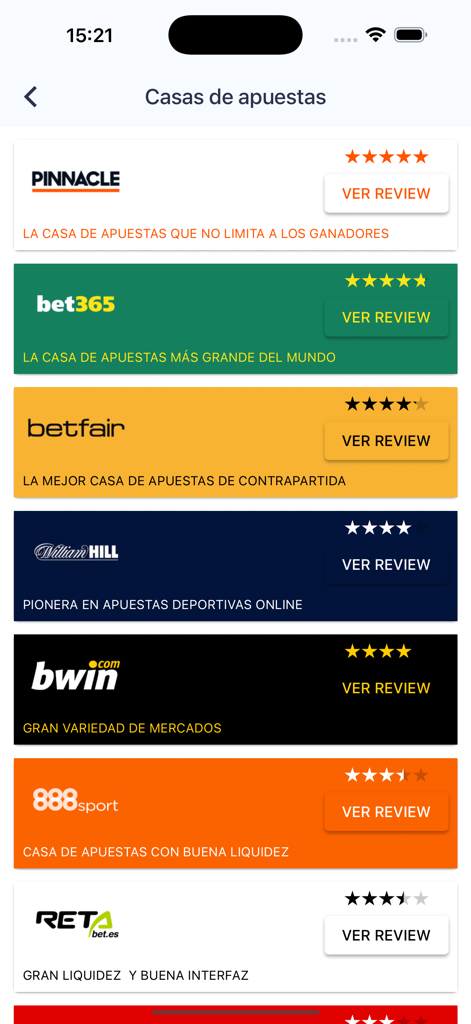 Tipsterland - Apuestas - Liste von Sportwetten-Buchmachern mit Bewertungen und Rezensionen in der Tipsterland Mobile App