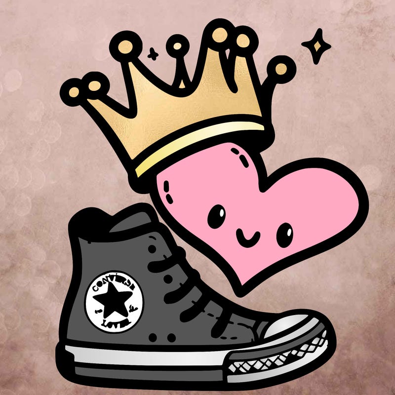 converse crown and a loopy heart