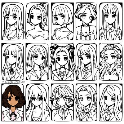 girls that look diffrent anime