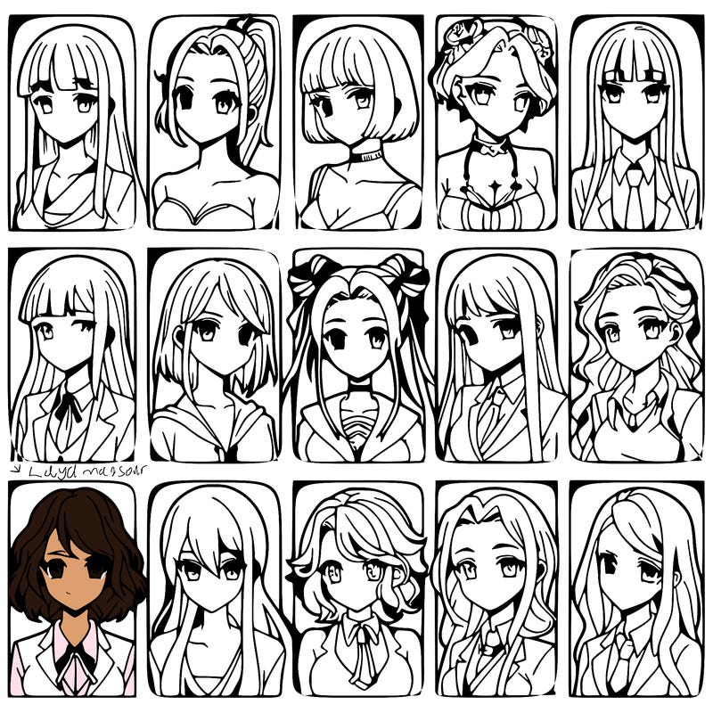 girls that look diffrent anime