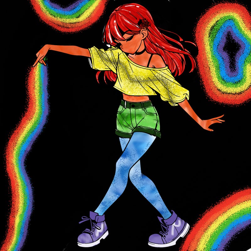 realistic girl danceing
