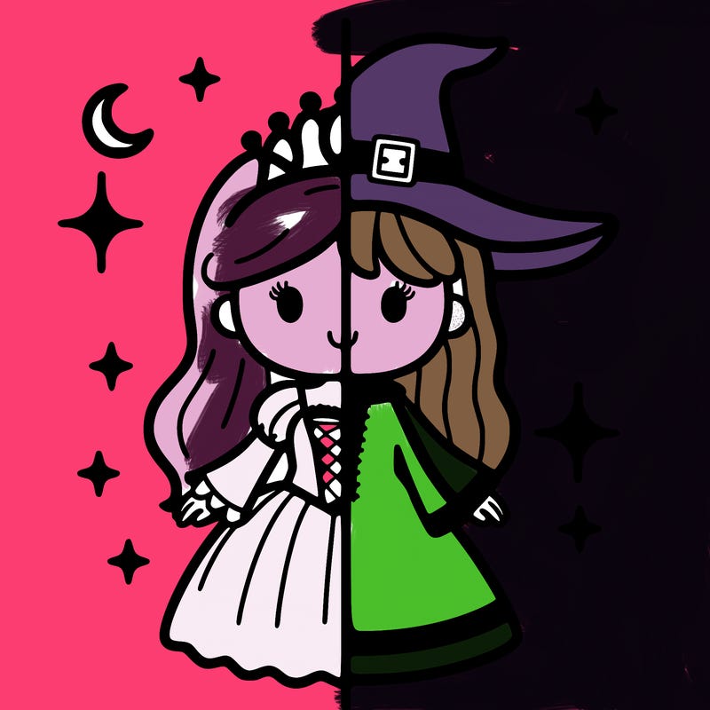 split princess and witch