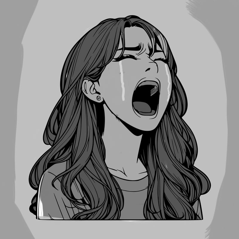 screaming realistic, girl