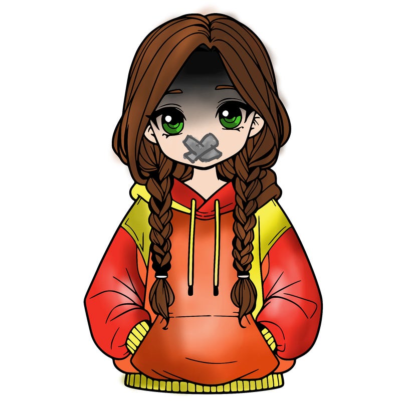 a realistic girl with a oversized hoodie and she has braids