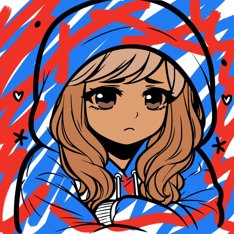 sad girl with hoodie on