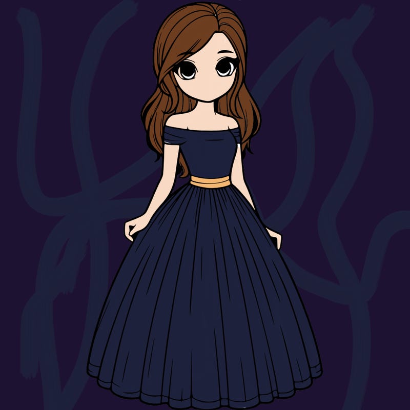 realistic girl in dress