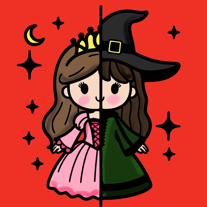 split princess and witch