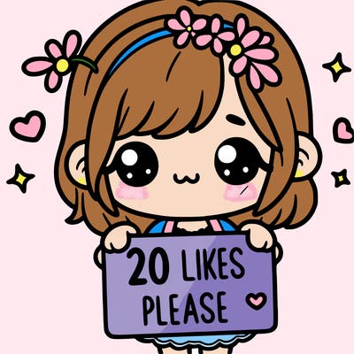 cute girl holding 20 likes please sign