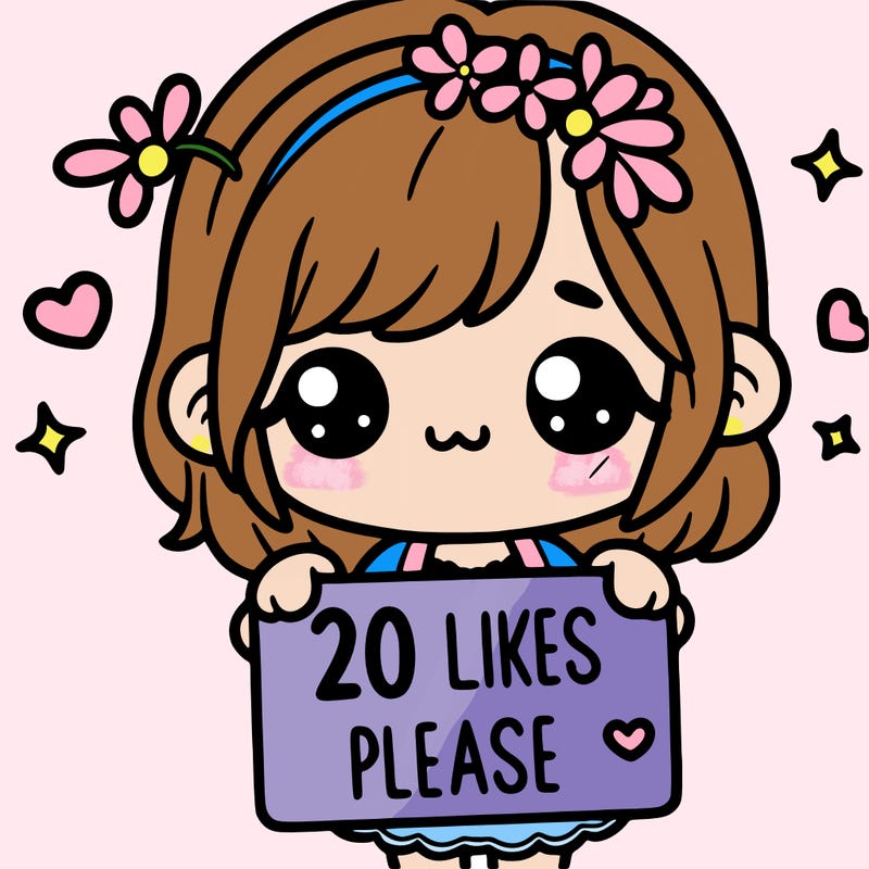 cute girl holding 20 likes please sign