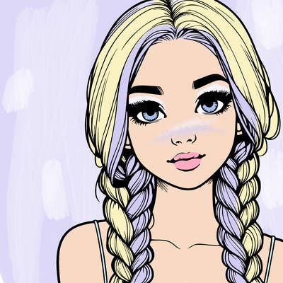 realistic girl with braids