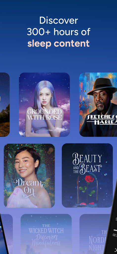 Calm Sleep - Rest & Relax - A gallery of narrated sleep stories and celebrity content in the Calm Sleep app