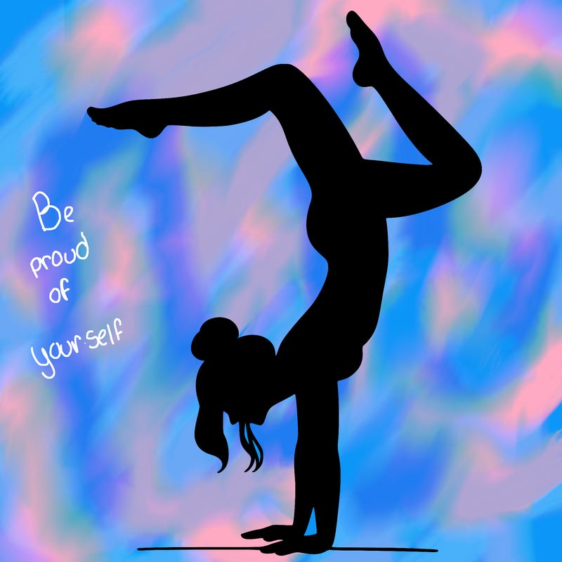 a woman doing a handstand